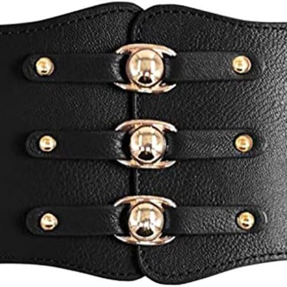 Womens Elastic Wide Waist Band Tied Waspie Corset Obi Waist Belt - Picture 1 of 7